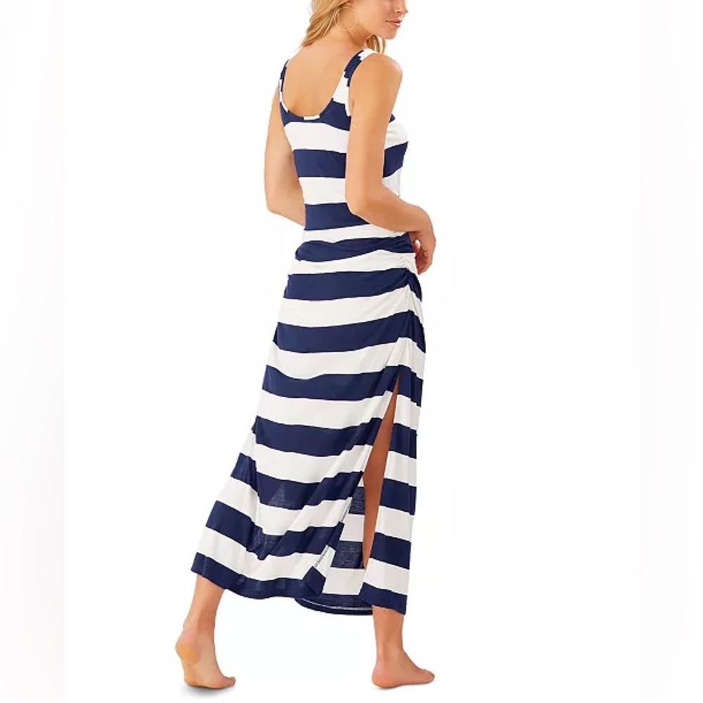 Tommy Bahama Beach Block Stripe Maxi Dress Mare Navy, XXS - Picture 3 of 7
